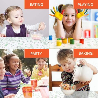 Non Slip Disposable Baby Placemat With 4 Sides Self Adhesive Design