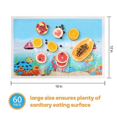 Recyclable Adhesive Disposable Plastic Dinner Mats Non Slip For Babies