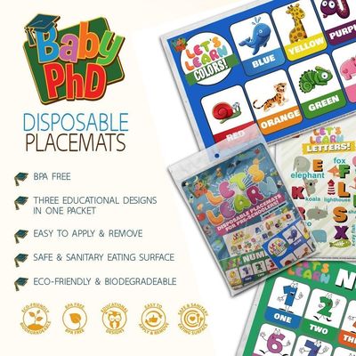 Children's Sticky Disposable Placemats BPA Free With Engaging Design