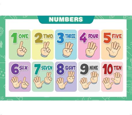 Premium Disposable 12X18'' Plastic Placemat Waterproof Number Pattern Learning Table Mats for Baby