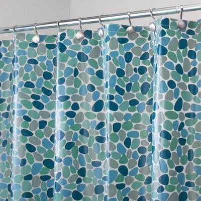 Luxury Fancy PEVA Plastic Bathroom Shower Curtain With Hooks