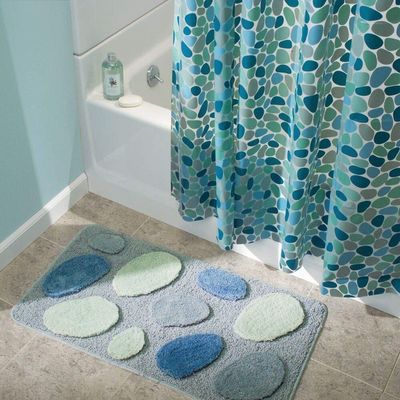 Luxury Fancy PEVA Plastic Bathroom Shower Curtain With Hooks