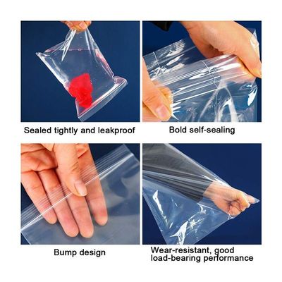 Resealable PE Poly Zip Bags Plastic Seal Zip Lock Bags With Logo Clear LDPE Poly  Bag