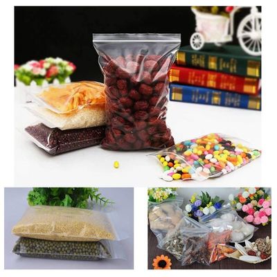 Clear Plastic Zip Lock Bags For Food / Small Industrial Pieces Storing