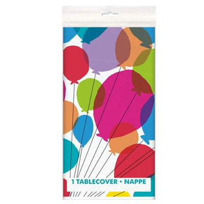 Balloon Printed Disposable Plastic Tablecloths , Premium Disposable Tablecloths