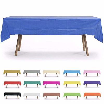 Disposable Solid PEVA Plastic Table Cover Waterproof 54 x 108&quot; Square Table Cloth for Square Tables