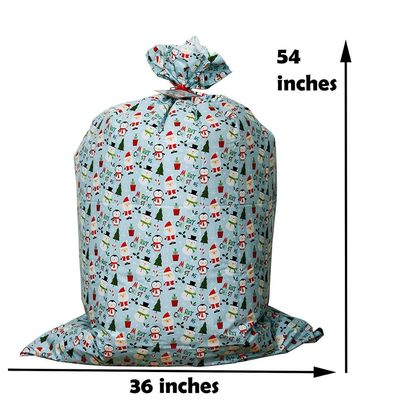 Odorless Colorful Plastic Gift Wrap Bags , Jumbo Plastic Christmas Bags