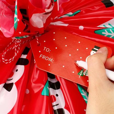 Eco Friendly Colorful Plastic Gift Wrap Bags , Giant Christmas Gift Wrap Bags