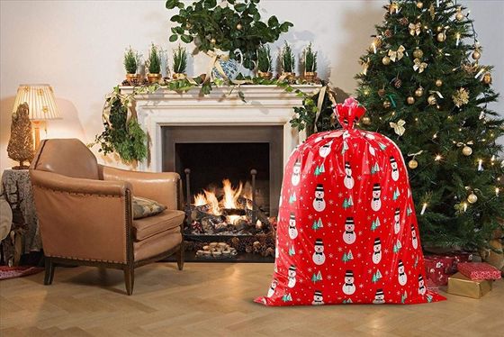 Eco Friendly Colorful Plastic Gift Wrap Bags , Giant Christmas Gift Wrap Bags