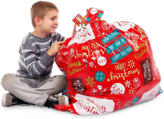 Large Colorful Plastic Gift Wrap Bags For Christmas Decoration OEM / ODM Support