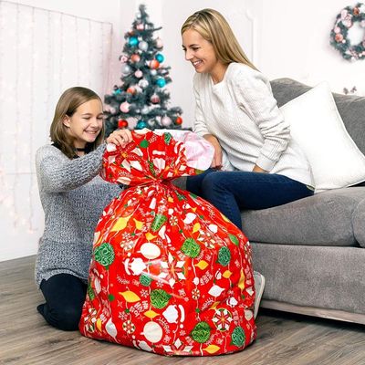Custom Design Colorful Plastic Gift Wrap Bags For Huge Xmas Present Packing