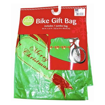 Tear Resistant Colorful Plastic Gift Wrap Bags , Large Christmas Bicycle Bag