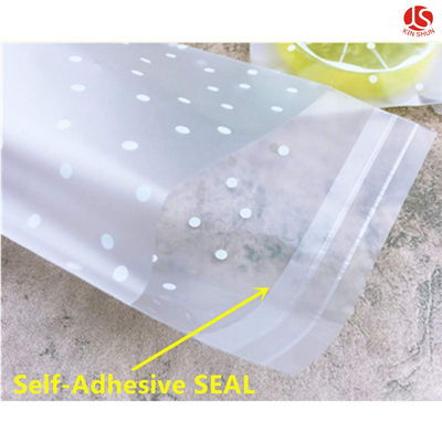 White Polka Dot Self Adhesive Treat Bags