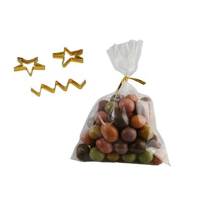 Custom Printed Cello Candy Bags , Recyclable Clear Plastic Sweet Bags