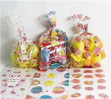 High Quality Easter Clear Plastic Cellophane Candy Bag Bopp Cello Treat Bag