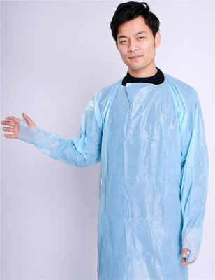 Anti Virus Protective Clothing Aprons , Disposable Plastic Aprons With Sleeves
