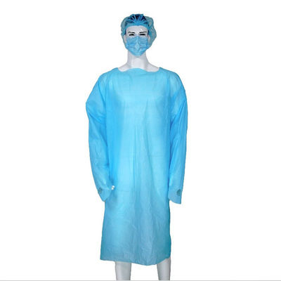 Personal Protective CPE Disposable Blue Lab Coats Gowns With Sleeves