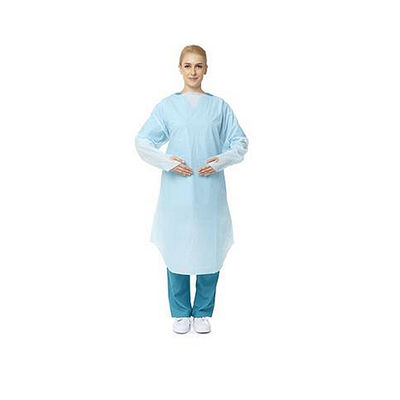 Hospital Used Cloth Isolation Gown Disposable CPE Gown With Long Sleeves