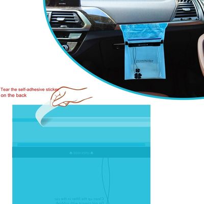 0.015mm Thickness Plastic Vehicle Trash Bag With Self Adhesive Sticker