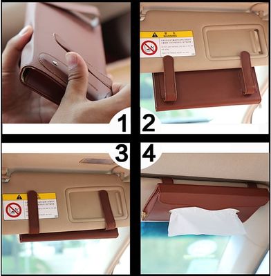 16x11x8cm SEDEX Car Tissue Box Holder PU Leather Materials