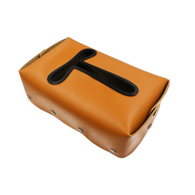 PU Leather 0.79 Inches Tissue Paper Storage Box For Car Sun Visor