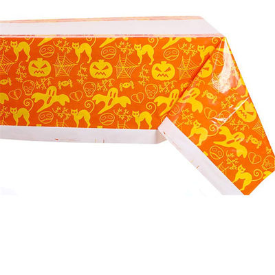 Square SGS PEVA Plastic Halloween Table Cover For Party