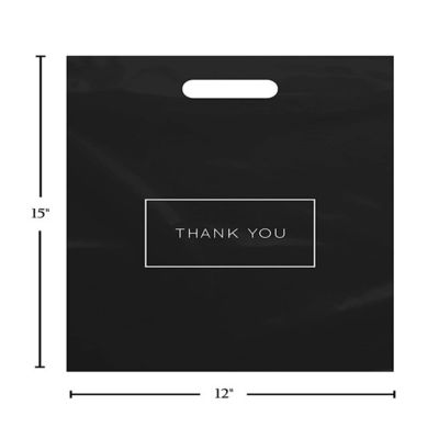 Die Cut LDPE 2.35mils Handles Shopping Bags SQP For Merchandise Gifts