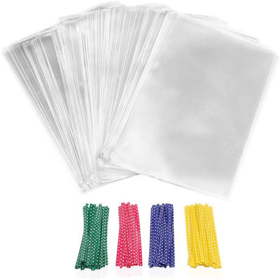 Bakery Cookies Clear Cellophane Treat Bags OPP With Twist Ties