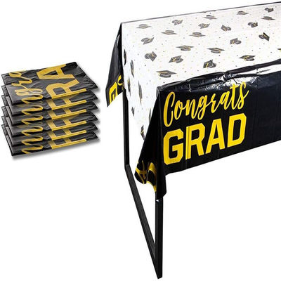 PEVA Gravure Printing Graduation Party Tablecloth Oilproof Rectangle