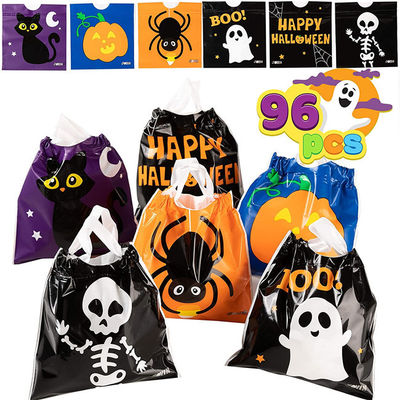 Drawstring OPP CPP Plastic Candy Goodie Bags For Halloween Favors