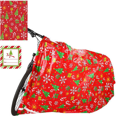2mils Gravure Printing Christmas Bike Bags 60x70 Inch With Gift Tags