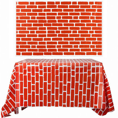 54x108 Inches PEVA Red Brick Wall Backdrop For Christmas Party