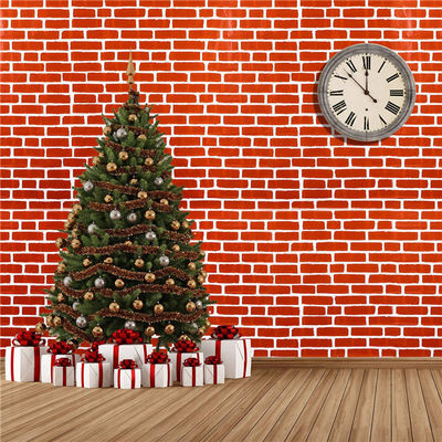 54x108 Inches PEVA Red Brick Wall Backdrop For Christmas Party