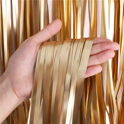 Gold Metallic Tinsel Foil Fringe Door Curtains for Party Photo Backdrop