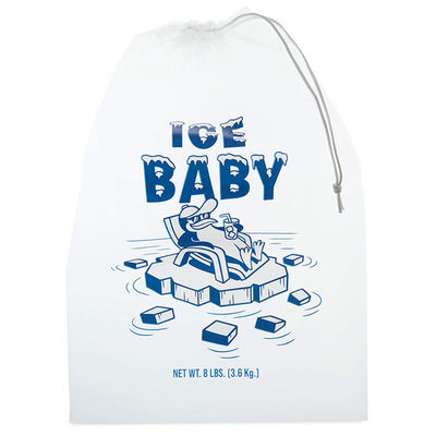 Transparent LDPE Reusable Ice Cube Storage Bags With Drawstring