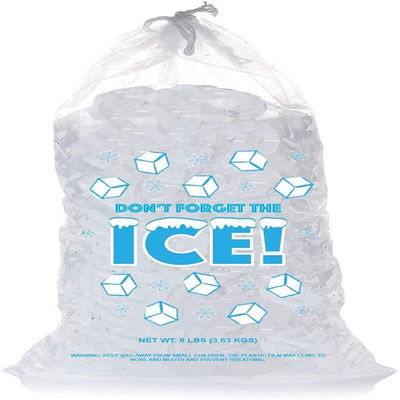 Transparent LDPE Reusable Ice Cube Storage Bags With Drawstring