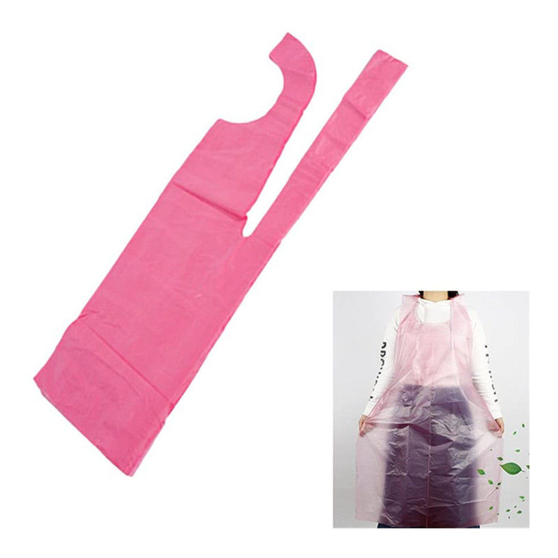 Pink Disposable Aprons , Professional Disposable Polyethylene Aprons