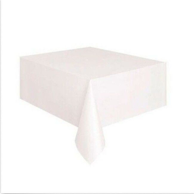 100% Compostable &amp; Biodegradable Tablecloth -Rectangular Transparent White Disposable Table Covers