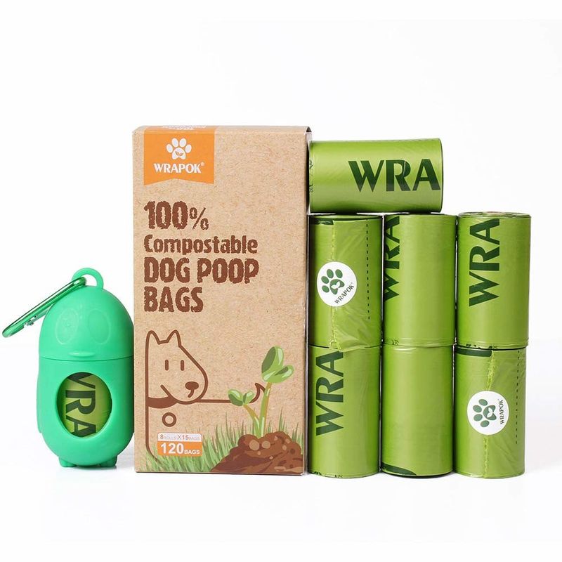 100% Biodegradable Dog Waste Bags Refill Rolls With Dispenser Customization Support
