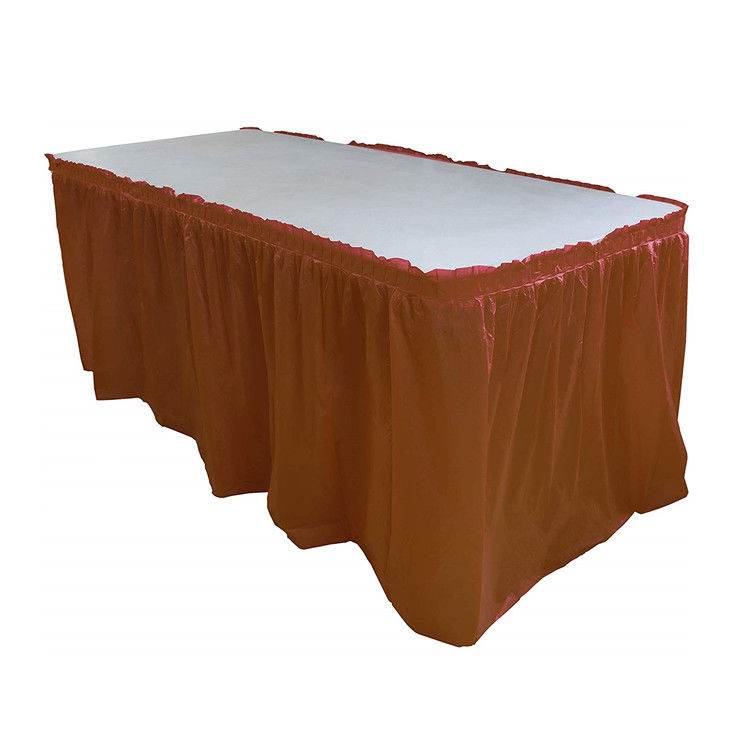 Polyester Banquet Table Skirts , Wedding / Engagement Party Decorations