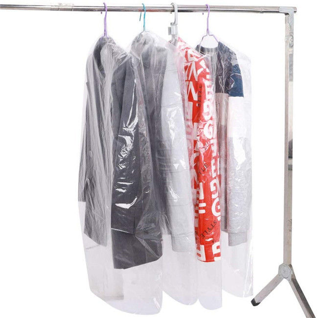Laundrette Disposable Clear Garment Bags Polythylene Clothes Protector Bags