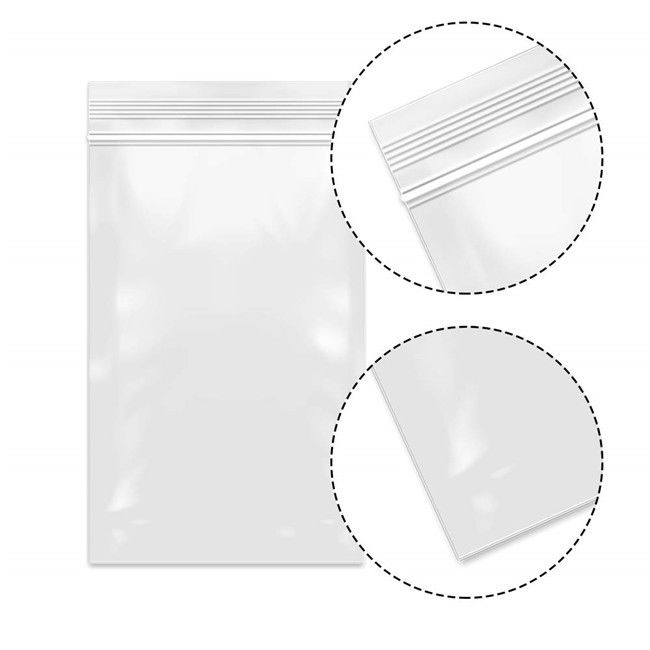 Clear Poly Zipper Bags Reclosable Zip-lock Storage Bags for Candy, Vitamin